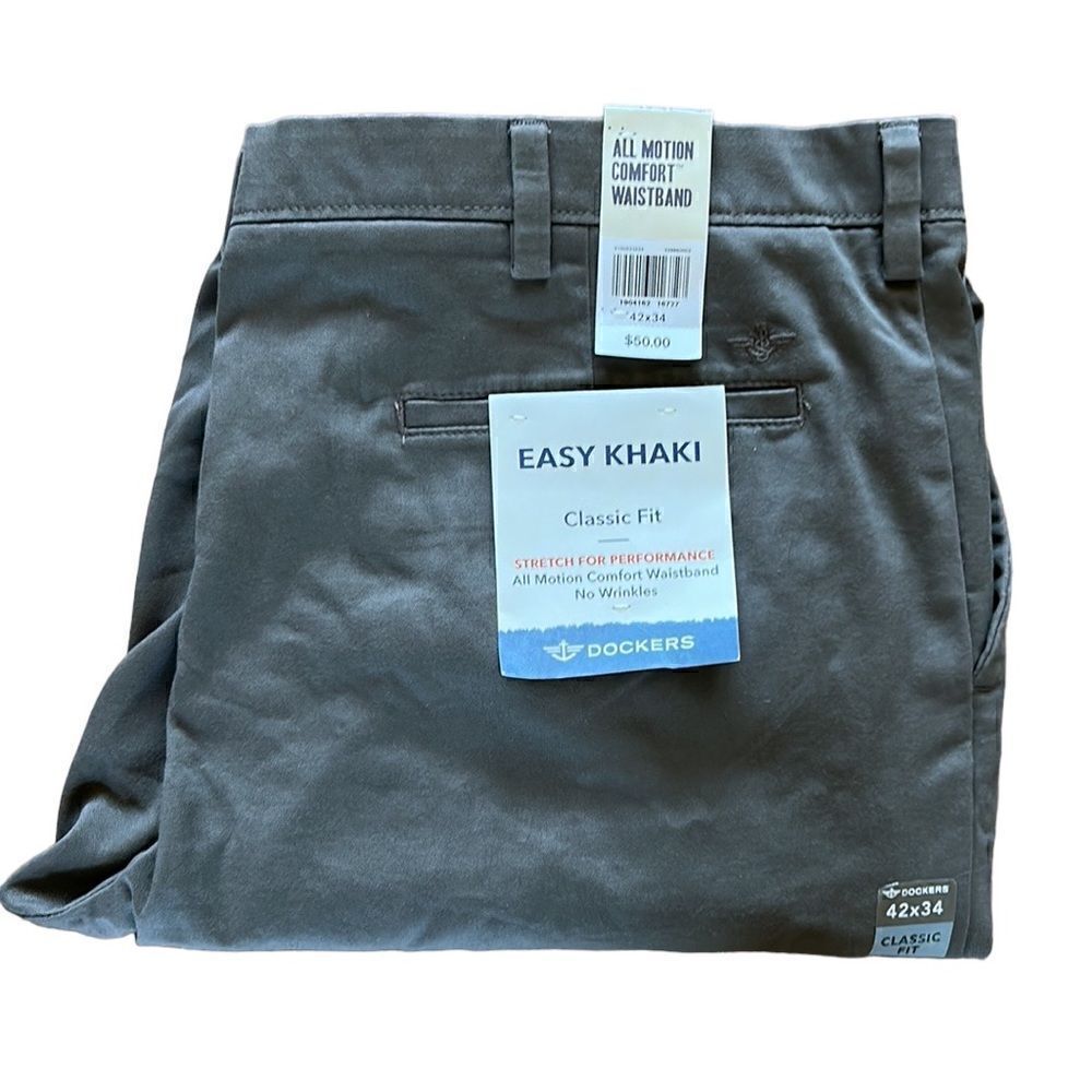 NEW Dockers Mens Dark Brown Easy Khaki Pants